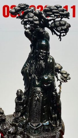 Ông Thọ Đứng Tùng Gỗ Mun Sừng