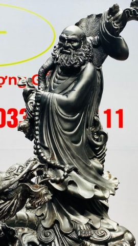 Đạt Ma Hàng Long Gỗ Mun Sừng