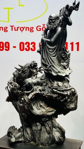 Đạt Ma Hàng Long Gỗ Mun Sừng