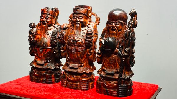 Tam Đa Phúc Lộc Thọ Gỗ Trắc