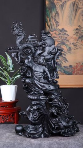 Đạt Ma Phục Long Gỗ Mun Sừng