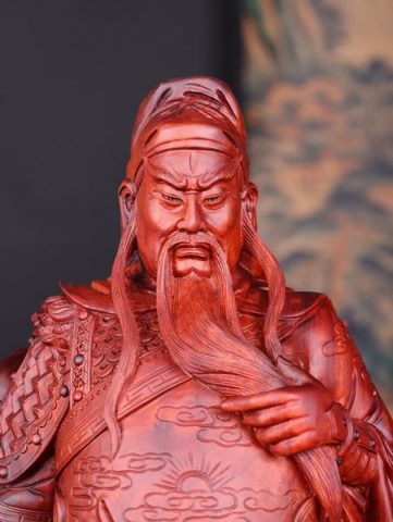 Quan Công Xách Đao Gỗ Tử Đàn