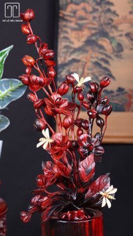 Bình Hoa Lan Gỗ Trắc