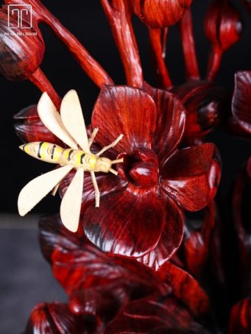 Bình Hoa Lan Gỗ Trắc