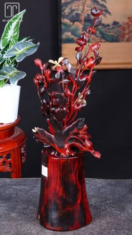 Bình Hoa Lan Gỗ Trắc