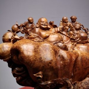 Di Lạc Ngũ Tiểu Ngồi Bao Tiền Gỗ Nu Hương