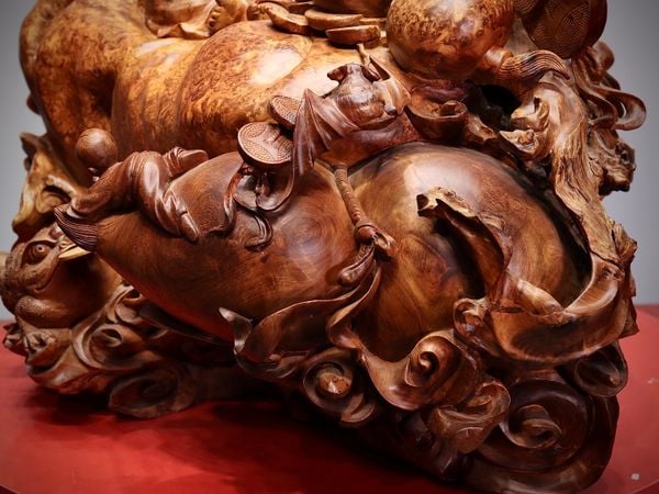 Di Lạc Ngũ Tiểu Ngồi Bao Tiền Gỗ Nu Hương