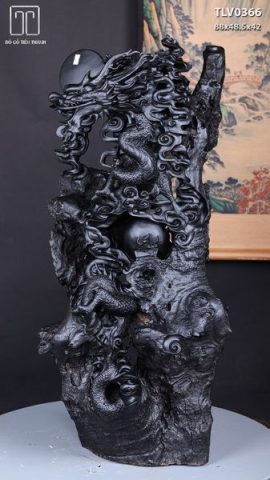 Nhất Long Vờn Ngọc Gỗ Mun Sừng Khánh Hoà