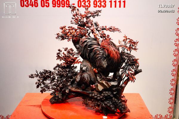 Gia Đình Gà Tứ Bình Gỗ Trắc