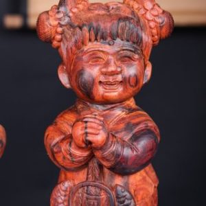 Cặp Tiểu Đồng Chúc Phúc Gỗ Trắc