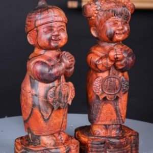 Cặp Tiểu Đồng Chúc Phúc Gỗ Trắc