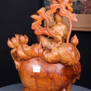 Phật Quan Âm Ngự Sen Gỗ Nu Hương