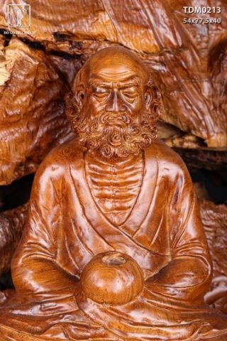 Đạt Ma Ngồi Thiền Gỗ Nu Hương