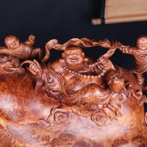 Di Lạc Tam Tiểu Thiềm Thừ Ngồi Bao Tiền Gỗ Nu Ngọc Am