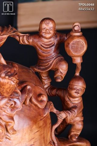 Di Lạc Tam Tiểu Thiềm Thừ Ngồi Bao Tiền Gỗ Nu Ngọc Am