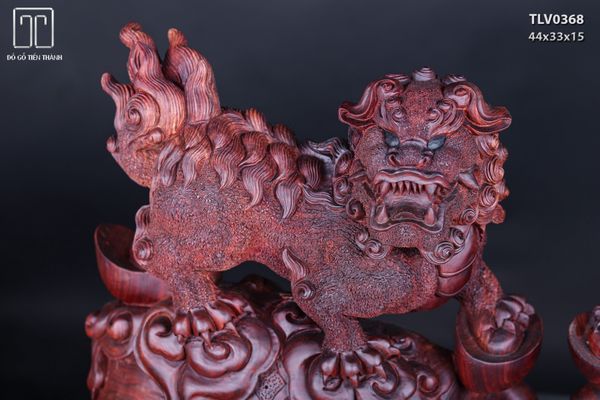 Cặp Nghê Trấn Bao Tiền Gỗ Tử Đàn