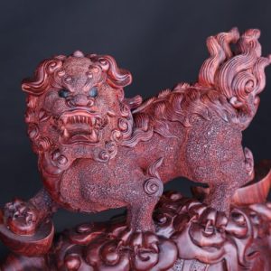 Cặp Nghê Trấn Bao Tiền Gỗ Tử Đàn