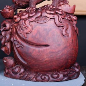 Cặp Nghê Trấn Bao Tiền Gỗ Tử Đàn