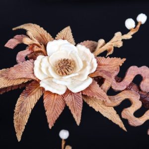 Giỏ Hoa Phù Dung Gỗ Sưa Ngà Voi