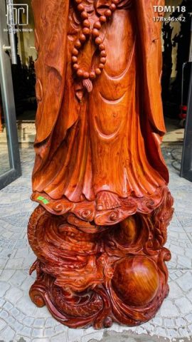 Đạt Ma ngự song long gỗ hương.