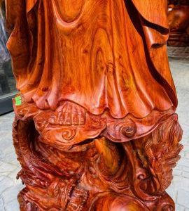 Đạt Ma ngự song long gỗ hương.