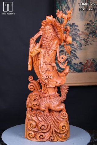 Đạt Ma Đứng Nghê Quá Hải Gỗ Hương