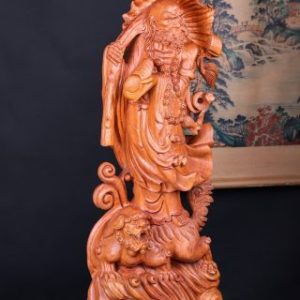 Đạt Ma Đứng Nghê Quá Hải Gỗ Hương