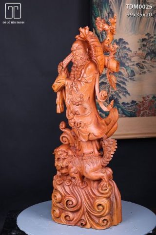 Đạt Ma Đứng Nghê Quá Hải Gỗ Hương