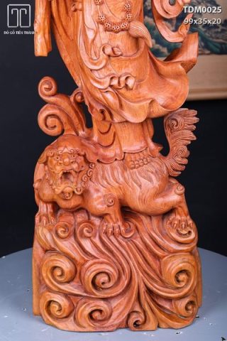 Đạt Ma Đứng Nghê Quá Hải Gỗ Hương