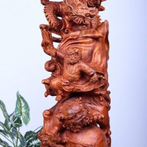 Đạt Ma Hàng Long Phục Song Nghê Gỗ Hương