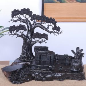 Tiểu Cảnh Làng Quê Gỗ Mun Sừng