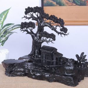 Tiểu Cảnh Làng Quê Gỗ Mun Sừng