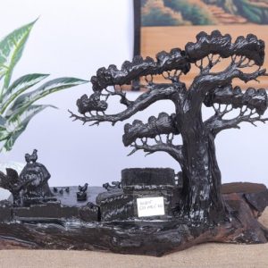 Tiểu Cảnh Làng Quê Gỗ Mun Sừng
