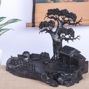 Tiểu Cảnh Làng Quê Gỗ Mun Sừng Khánh Hoà