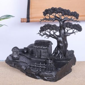 Tiểu Cảnh Làng Quê Gỗ Mun Sừng