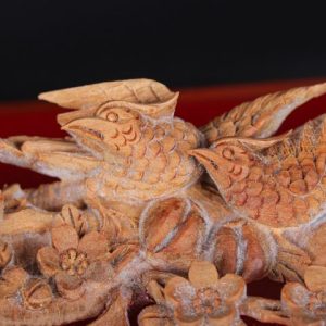 Cầu Gậy Như Ý Chim Trĩ Hoa Mai Gỗ Hoàng Đàn Tuyết Lạng Sơn