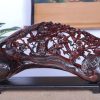 Cầu Gậy Như Ý Chim Trĩ Hoa Mai Gỗ Trắc