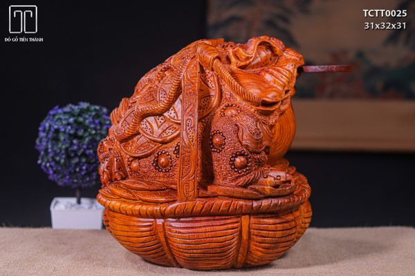 Cóc Thiềm Thừ Trấn Giỏ Tiền Gỗ Hương