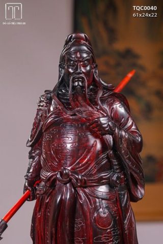 Quan Công Xách Đao Gỗ Tử Đàn