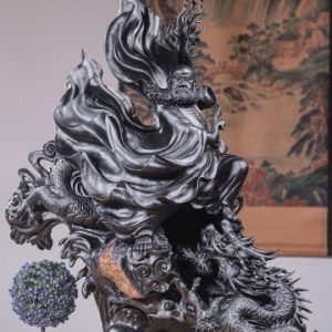 Đạt Ma Hàng Long Gỗ Mun Sừng Khánh Hoà Ôm Đá