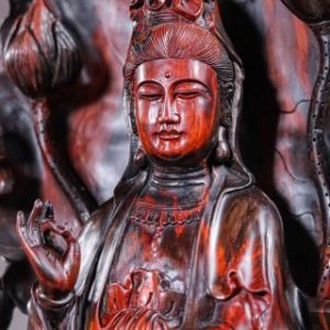 Phật Quan Âm Đài Sen Gỗ Trắc