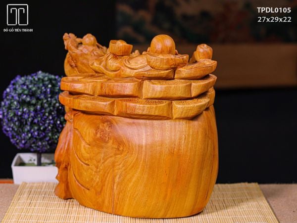 Di Lạc Nhất Tiểu Ngồi Bao Tiền Gỗ Nu Hương
