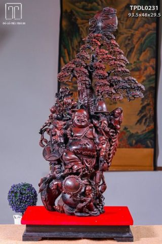 Di Lạc Ngũ Tiểu Đứng Tùng Gỗ Trắc