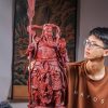 Quan Công Chống Đao Gỗ Tử Đàn