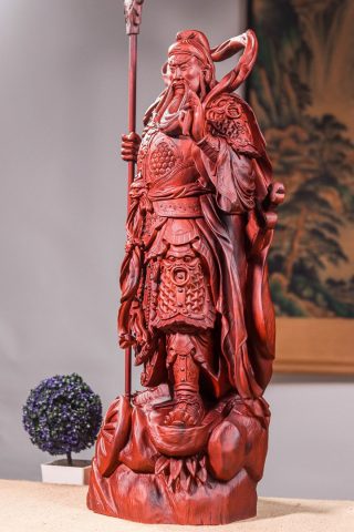 Quan Công Chống Đao Gỗ Tử Đàn Quan Công Chống Đao Gỗ Tử Đàn