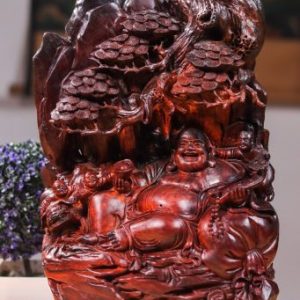 Di Lạc Tam Tiểu Ngồi Bao Tiền Gỗ Trắc
