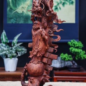 Đạt ma đứng rồng gỗ sưa