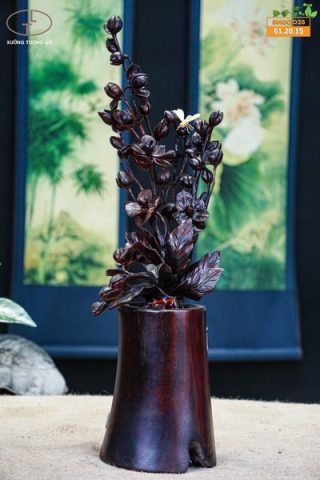 BÌNH HOA LAN GỖ TRẮC