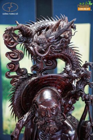 Đạt ma đứng gỗ tử đàn đỏ