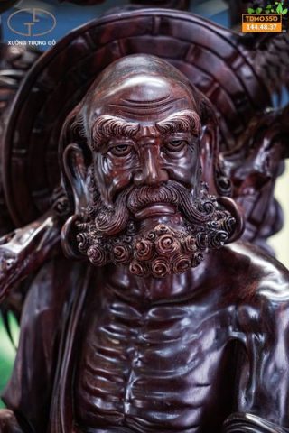 Đạt ma đứng gỗ tử đàn đỏ